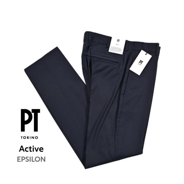 PT TORINO ピーティートリノ / Active EPSILON ナイロン混ウール テーパードイージーパンツ ネイビー / セール
