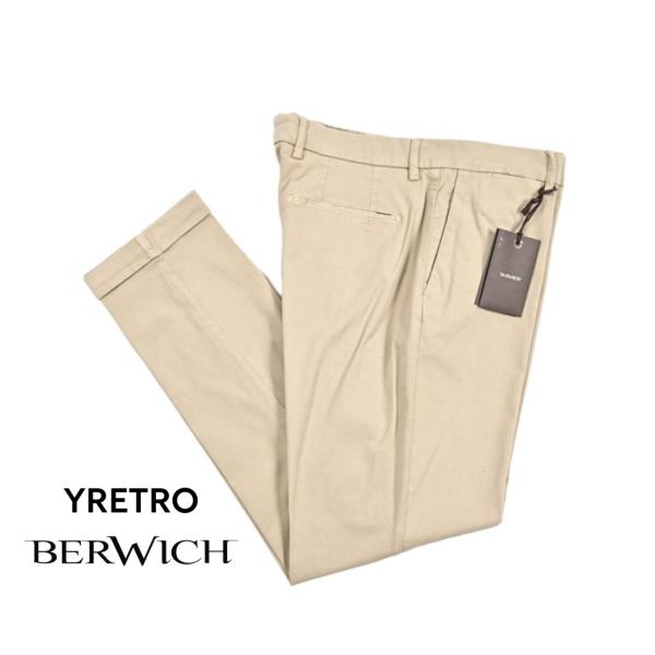 BERWICH ベルウィッチ / YRETRO-GD スラックス ノータック パンツ コットン リヨセル ストレッチ ベージュ / セール