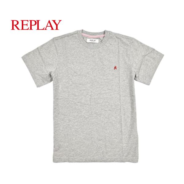 REPLAY リプレイ / Tシャツ カットソー 半袖 クルーネック コットン 100% ワンポイントロゴ グレー / セール