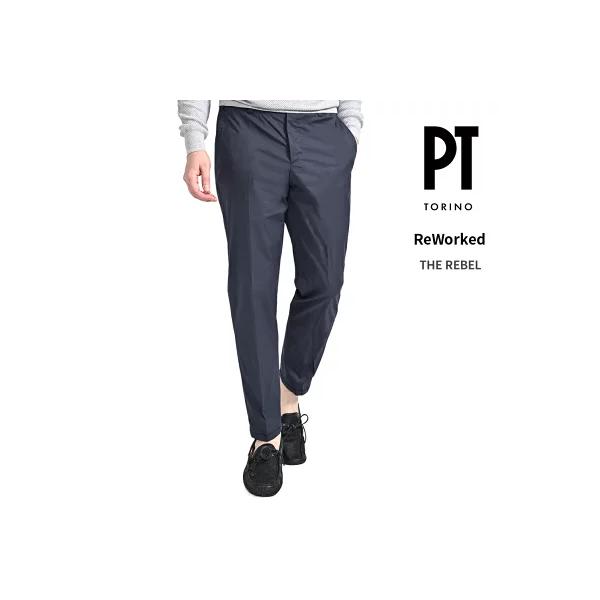 PT TORINO ピーティートリノ / ReWorked THE REBEL イージースラックス ノータック パンツ ストレッチ コットン ポリアミド ネイビー / 26SS新作 / セール