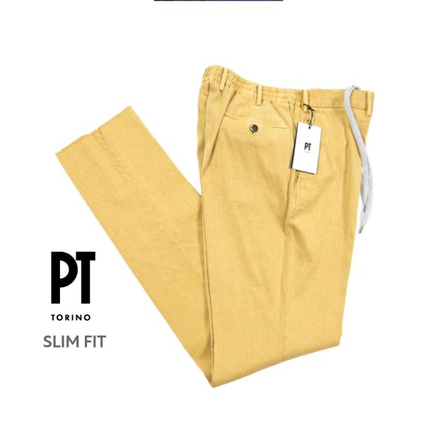 未使用 PT01 ストレッチ チノパン コットン スラックス SLIM 52 PT TORINO ピーティートリノ / SLIM FIT スラックス ノータック