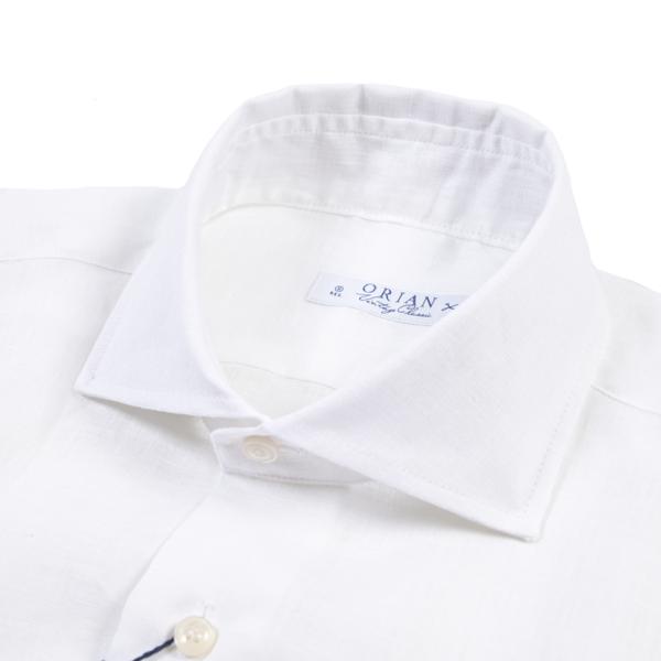 ORIAN オリアン / Vintage Classic 麻シャツ ドレスシャツ ホリゾンタルカラー 長袖 リネン100% ホワイト / 26SS / セール
