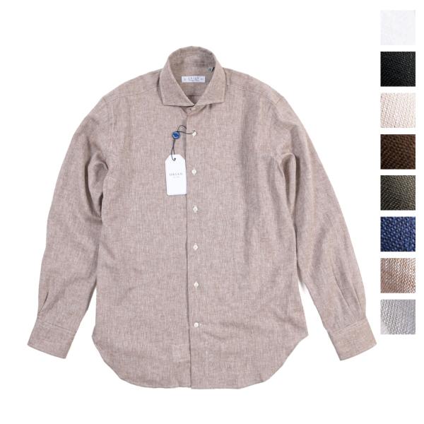 ORIAN Vintage Slim Fit ホリゾンタルカラー リネンシャツ ORIAN（オリアン） オリアン / Vintage Classic 麻混シャツ ドレス