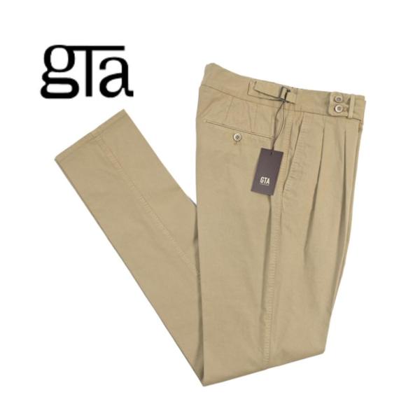 GTA ジーティーアー / MAX II SLIM コットンスラックス ツータック グルカパンツ サイドアジャストベルト コットン ストレッチ グレージュ / セール