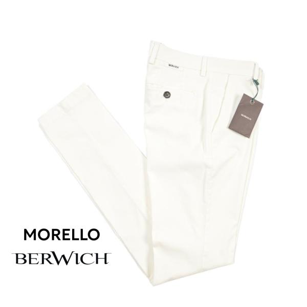 BERWICH ベルウィッチ / MORELLO-GD コットンスラックス ノータック チノ パンツ コットン リヨセル ストレッチ ホワイト / セール