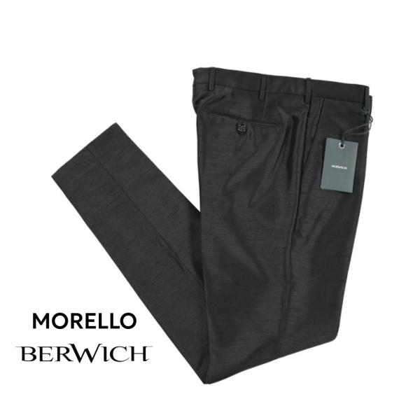 BERWICH ベルウィッチ / MORELLO スラックス ノータック パンツ SLIM FIT スリムフィット ポリエステル100% ブラック / 26SS / セール