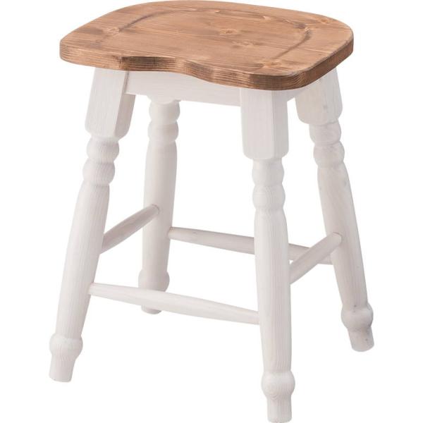 東谷 スツール ホワイト 完成品 CFS-213 AZUMAYA 天然木 ミディ 椅子