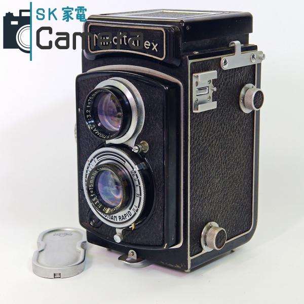 ---商品説明---【動作】 各部確認しました。【外観】 脚はガタツキ有ります。貼革経年劣化有ります。外観は写真にてもご確認下さい。【光学】 ファインダー内、スクリーン経年くすみ・ミラー汚れ有りです。レンズ内、クモリ有ります。【付属品】 レ...