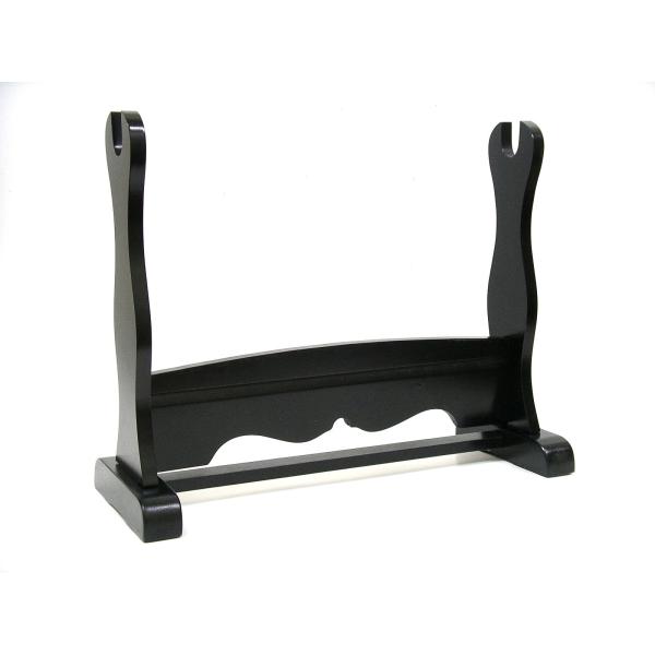 アイテム名：刀掛台 横一本掛 1本掛け台 黒塗り 艶無しセット内容：1点サイズ高さ：約315mm幅：約400mm奥行：約150mm重量：約730g材質：木製（ツヤなし加工）製造国：台湾sw-101