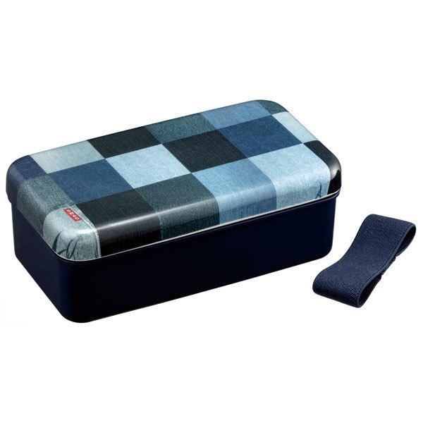 おかずのっけ弁当箱[容量870ml] ●デニム●//ランチ ランチボックス お弁当箱 ドーム型フタ パッキン付き 電子レンジ 食洗機//