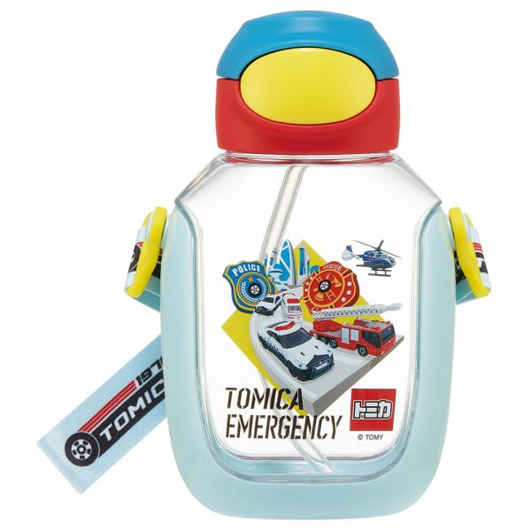 トミカ ワンプッシュ ストロー 水筒 530ml プラスチック キッズ 子供