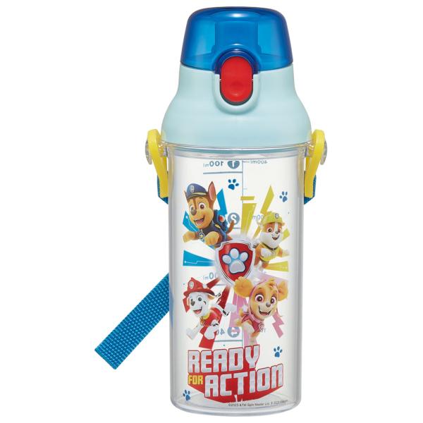 スケーター ドリンク マーカー ボトル 480ml 水筒 直飲み 水分補給 メモリ付き クリア 透明 skater PSB5TRC パウ パトロール 23年 パウパト 男の子 男子 男児