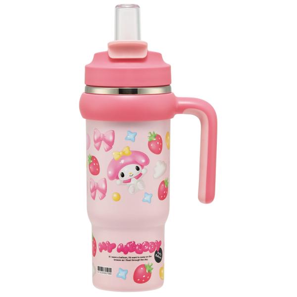 スケーター ハンドル付 タンブラー 830ml ストロー ステンレス ボトル 保温 保冷 直飲み 2WAY skater STSTB9 マイメロディ マイメロ サンリオ 女の子 女子