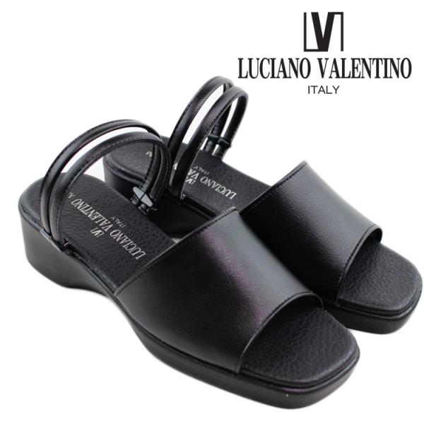 LUCIANO VALENTINO ルチアーノ バレンチノ サンダル レディース 6095 日本製 オフィスサンダル  4.5cmウエッジヒール　コンフォートサンダル