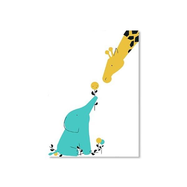 ポスター おしゃれ アートポスター 動物イラストシリーズ ゾウとキリン デザインno 2 Ska 2 スケッチ 通販 Yahoo ショッピング