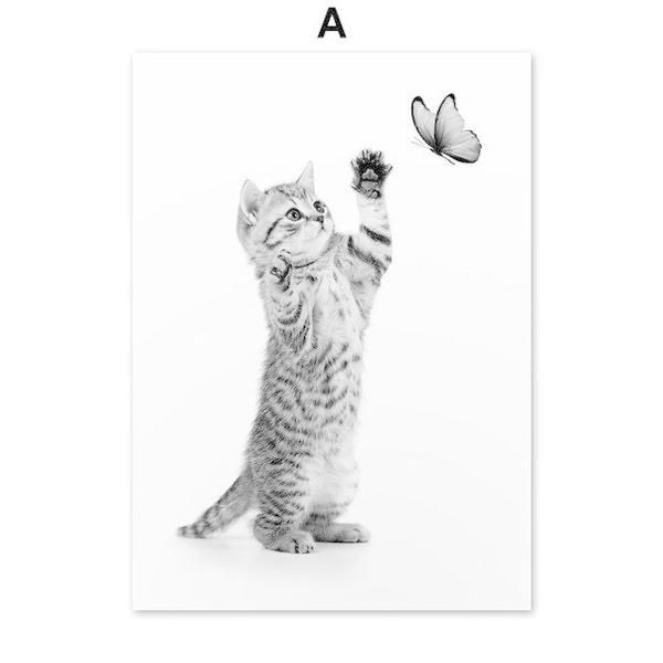 【額縁付き】A2 現代アート 猫 1 額付 アートポスター アートフレーム おしゃれ 絵画 猫 ネコ デザイン