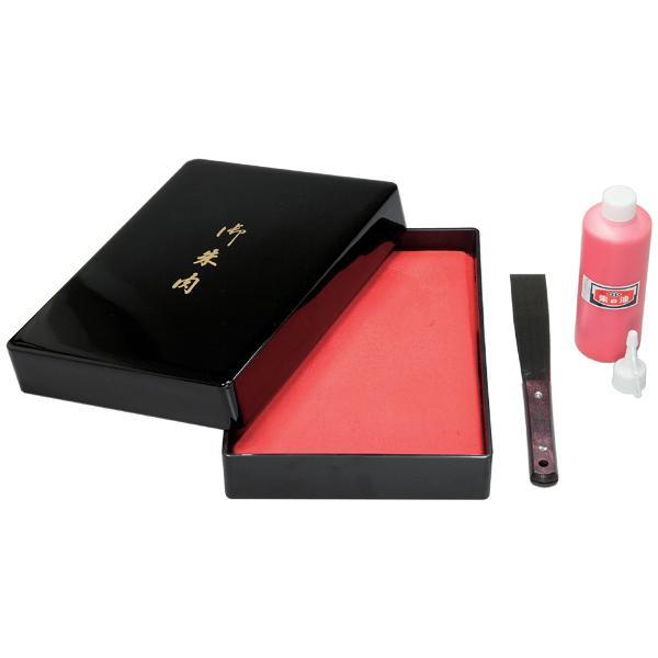 寺院用朱肉セット 朱の油 ヘラ付き 大 Sn 500 代引き不可 トレード 大 Ab Skiphouse