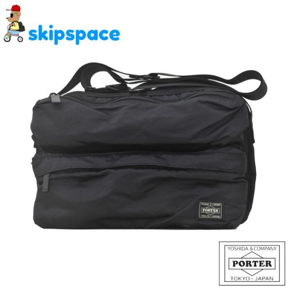 PORTER ブラックビジネスバッグ ショルダーストラップ付き PORTER ポーター フレーム ショルダーバッグ(S) 690-17848