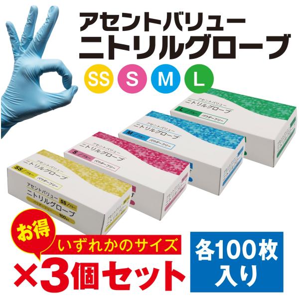 ●作業性がよいフィット感。SS/S/M/Lサイズ、各100枚入です。●パウダー有無／なし●食品衛生法／適合●色／ブルー●材質／ニトリルゴム●生産国／中国●1箱＝100枚寸法：Sサイズ、全長240±5mm　手の平の幅　75±5mm　中指の長さ...