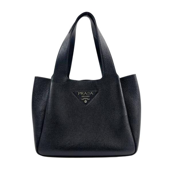 美品 PRADA ヴィッテロダイノ レザー ハンド トートバッグ 黒 PRADA（プラダ） ヴィッテロダイノソフトレザー ミディアム トート