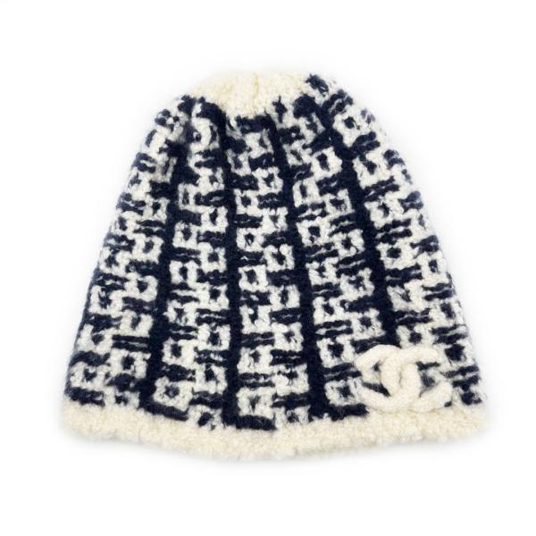 CHANEL CAHNEL シャネル ココマーク ニット帽 カシミヤ/シルク