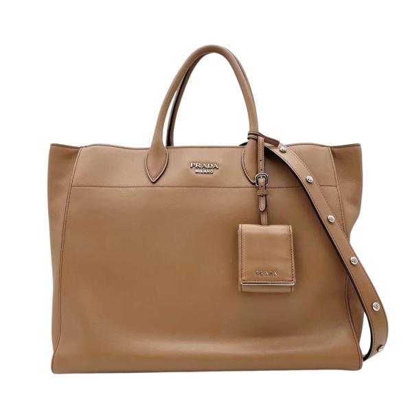 PRADA バッグ キャラメル PRADA（プラダ） 2WAYトートバッグ カーフレザー キャラメル 1BG041