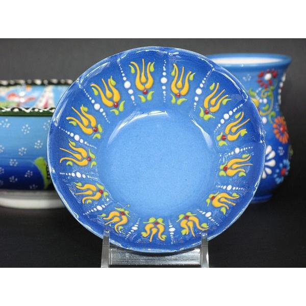 NIMET作 トルコ陶器 丸小鉢 立体釉 ブルーパステルグラデーション : SK 