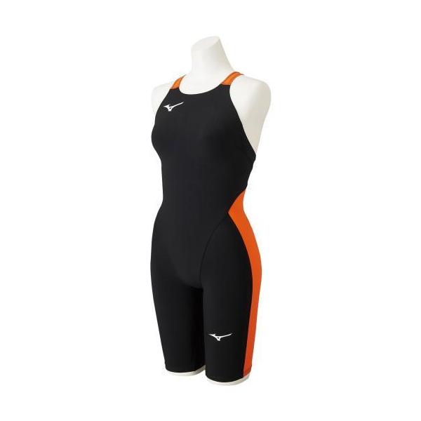 MIZUNO（ミズノ） MX・SONIC αII ハーフスーツ ブラック×オレンジ スイミング 水泳 競技水着