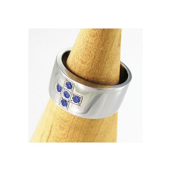 小指 9月誕生石 ワイド 18金ホワイトゴールド 指輪 ワイド サファイヤ クロス リング ファイブストーン リング 9月誕生石 約1cmの幅 Rc 0112k18wg Saf スカイベル