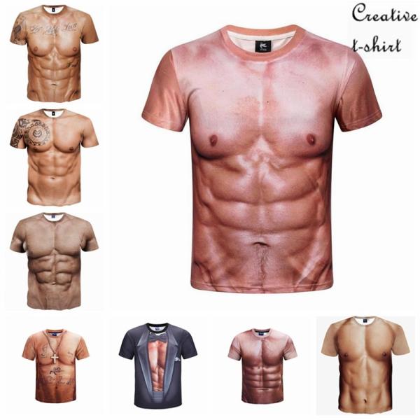 8タイプ 筋肉 創意デザイン おもしろ メンズ ｔシャツ 半袖 夏 ファッション 3d高品質プリント Buyee Buyee 日本の通販商品 オークションの代理入札 代理購入