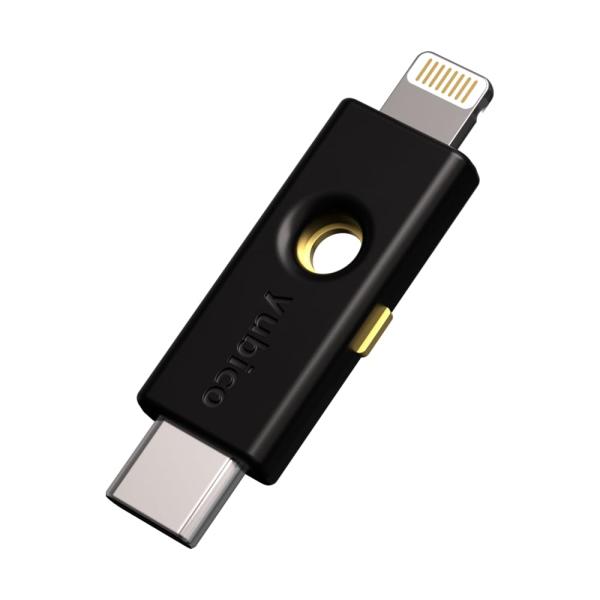 Yubico ユビキー 5Ci 認証 セキュリティキー YubiKey USB-C Type-C Lightning いたずら防止 U2F FIDO2 WebAuthn 対応 証明書 スマートカード ブラック 輸入品