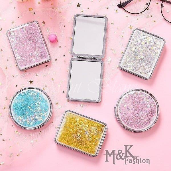 コンパクトミラー ラメが動く 手鏡 両面ミラー グリッター キラキラ かわいい 液体 リキッド 持ち運び 手のひらサイズ お手入れ 化粧直し 身だしな Jia 154 Skyhomeストア 通販 Yahoo ショッピング