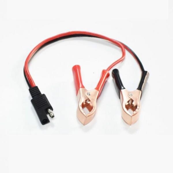 SAE端子付きワニロクリップ充電コード SAEコネクタ カーバッテリー充電に 約36CM Max 20A 240W 銅線 12V-24V汎用 ワニロクリップからSAEプラグ SAE2WN20A