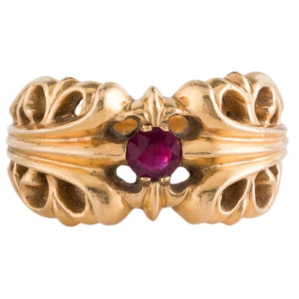 CHROME HEARTS（クロムハーツ） CHROME HEARTS DBL FLORAL CROSS RING