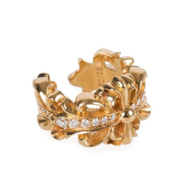 CHROME HEARTS DBL FLORAL CROSS RING PAVE DIAMOND クロム CHROME HEARTS DBL FLORAL CROSS RING PAVE DIAMOND クロム