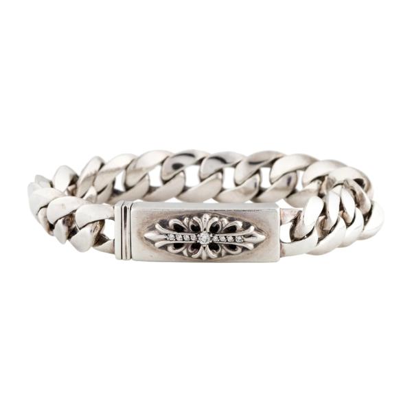 CHROME HEARTS THIN CLASSIC LINK DIAMOND FLORAL CROSS CHROME HEARTS THIN CLASSIC LINK DIAMOND FLORAL CROSS