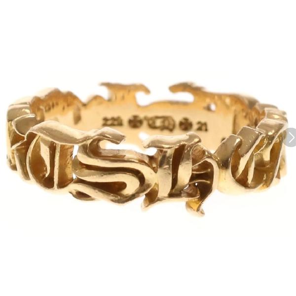 CHROME HEARTS 22K SCRIPT BAND RING クロムハーツ スクリプトバンド