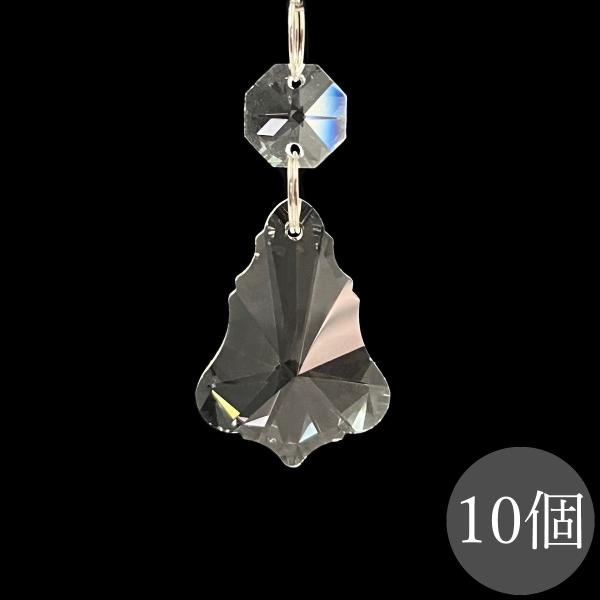14mmオクタゴン1つを丸カンでつないだクリスタルトップ10個セットでお届けします。【ドロップサイズ】(約)：幅27mm 高さ38mm 厚み13mm【素材】：クリスタルガラス　　【色】：透明　【入数】：10個おしゃれなドロップデザイン、光を...