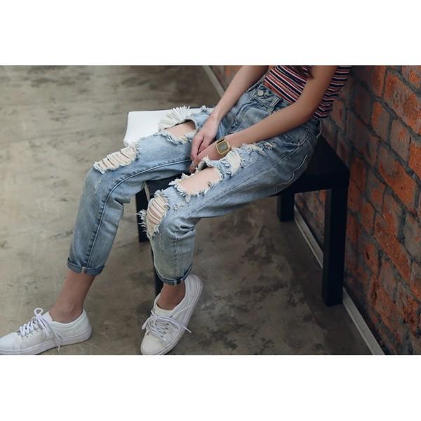 デニム パンツ ズボン ダメージジーンズ レディース ジーパン 九分丈 大きいサイズ ロングパンツ おしゃれ Buyee 日本代购平台 产品购物网站大全 Buyee一站式代购 Bot Online