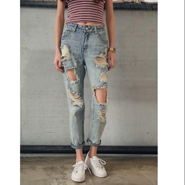 デニム パンツ ズボン ダメージジーンズ レディース ジーパン 九分丈 大きいサイズ ロングパンツ おしゃれ Buyee 日本代购平台 产品购物网站大全 Buyee一站式代购 Bot Online