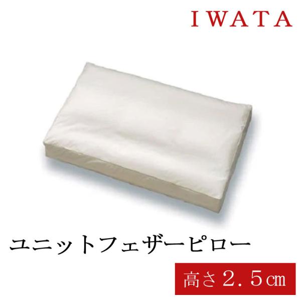 IWATA 43×63 cm フェザー枕 枕 イワタ ユニットフェザーピロー 43×63cm 高さ2.5cm 日本製