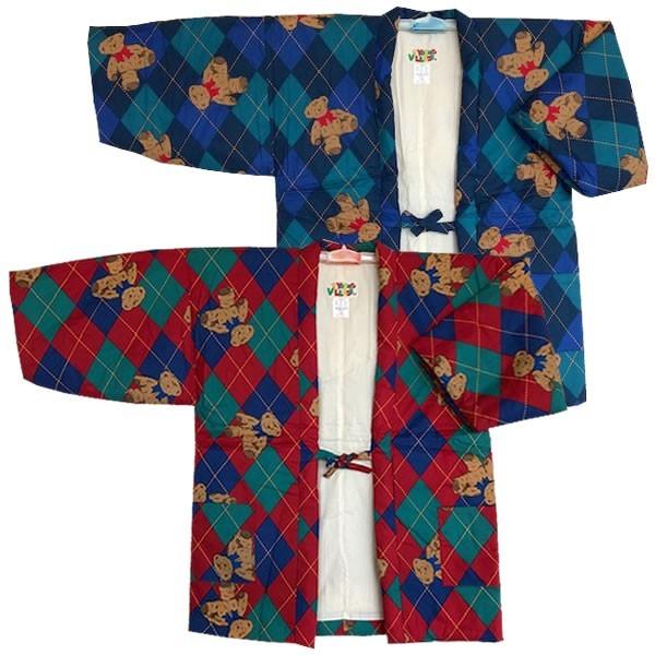 お問い合わせページ☆初期くまさん用はんてん♪ 袢天 綿入りはんてん アーガイルくま 伴天 テディベア 男女兼用 日本製