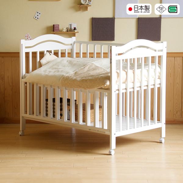 スリーピー Elise ベビーベット 石崎家具 石崎家具 日本製 ベビーベッド「アリス WH（ホワイト）（B品