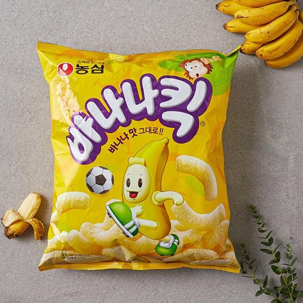 [農心] バナナキック 日本版 /バナナ味コーンスナック / 45g　スナック 韓国お菓子