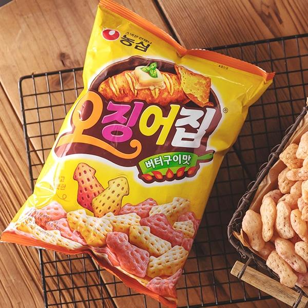 [農心] オジンオチップ イカチップ / 83g いかバター焼き味 スナック 韓国お菓子 いか模様菓子 ノンシム