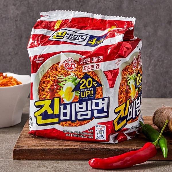 [オットギ] ジンビビン麺 / 156g×4個入りパック 辛口のインスタント ビビン麺 ラーメン
