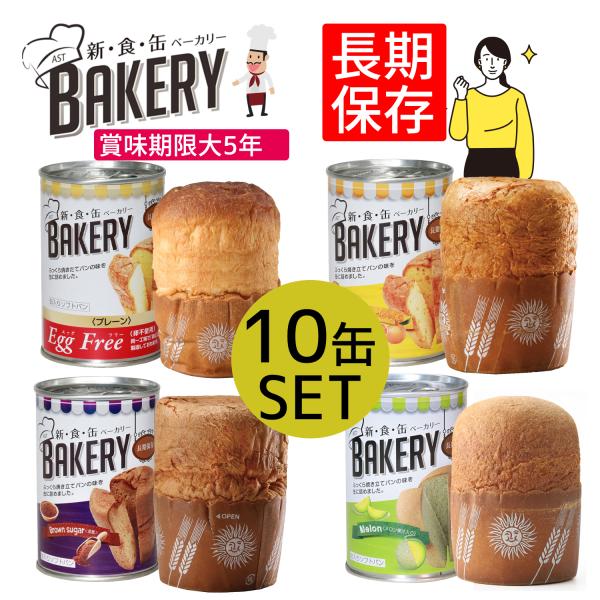 非常食 防災食 最大5年保存 セット 防災品 長期保存 避難 備蓄 常温保存 9個で送料無料 新食缶ベーカリー 缶入りソフトパン 各10個セット
