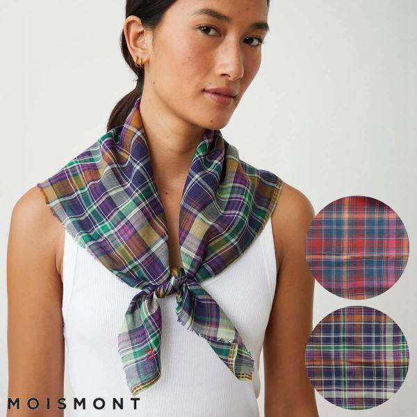 フランス MOISMONT モワモン コットン スカーフ SECRET バンダナ ストール おしゃれ レディース 母の日 大判 薄手 メンズ