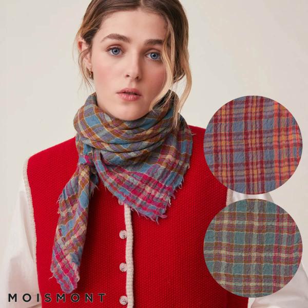 フランス MOISMONT モワモン ウール スカーフ MAGDA 【バンダナ ストール おしゃれ レディース  クリスマス 贈り物 ギフト 大判 薄手 メンズ】