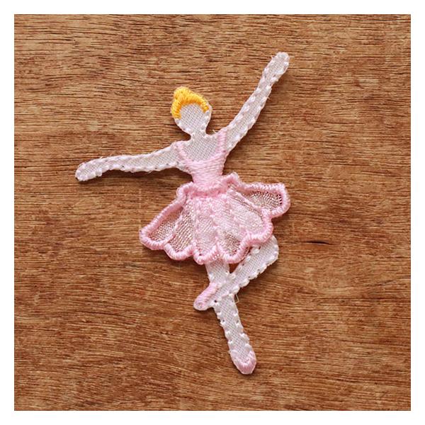 ワッペン アイロン アップリケ バレエ  バレリーナ 女の子 入園 入学 子供 かわいい 手芸 ハンドメイド トタリタット ワッペン バレリーナ ピンク